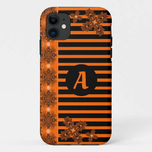 Artdeco-Blume im Retro-Stil mit Monogramm Case-Mate iPhone Hülle (Rückseite)