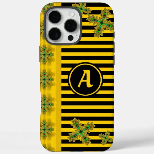 Artdeco-Blume im Retro-Stil mit Monogramm Case-Mate iPhone Hülle (Rückseite)