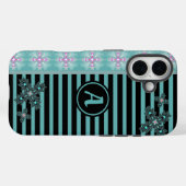 Artdeco-Blume im Retro-Stil mit Monogramm Case-Mate iPhone Hülle (Rückseite (Horizontal))