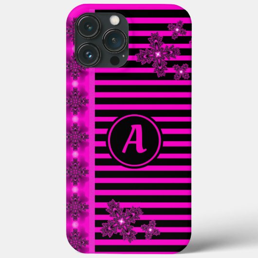 Artdeco-Blume im Retro-Stil mit Monogramm Case-Mate iPhone Hülle (Rückseite)