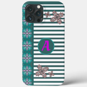 Artdeco-Blume im Retro-Stil mit Monogramm Case-Mate iPhone Hülle
