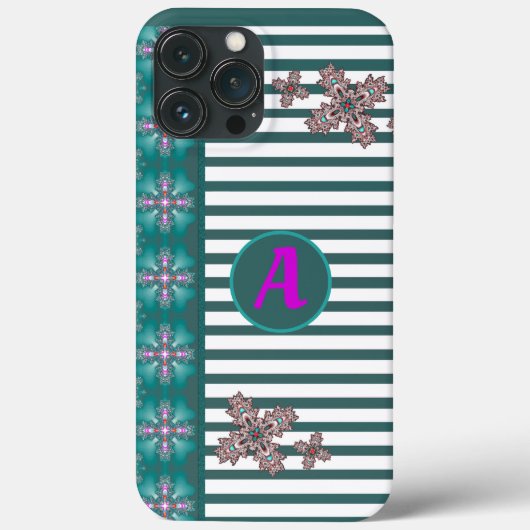 Artdeco-Blume im Retro-Stil mit Monogramm Case-Mate iPhone Hülle (Rückseite)
