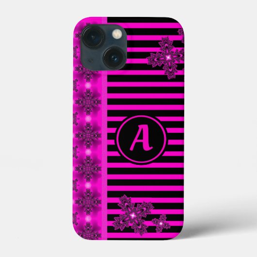 Artdeco-Blume im Retro-Stil mit Monogramm Case-Mate iPhone Hülle (Rückseite)
