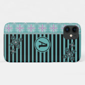 Artdeco-Blume im Retro-Stil mit Monogramm Case-Mate iPhone Hülle (Rückseite (Horizontal))