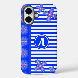 Artdeco-Blume im Retro-Stil mit Monogramm iPhone 16 Hülle