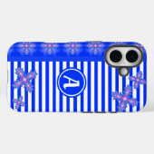 Artdeco-Blume im Retro-Stil mit Monogramm Case-Mate iPhone Hülle (Rückseite (Horizontal))