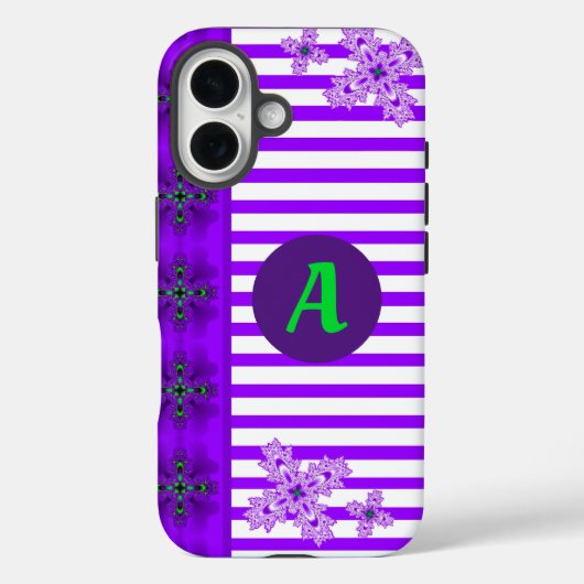 Artdeco-Blume im Retro-Stil mit Monogramm Case-Mate iPhone Hülle (Rückseite)