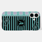 Artdeco-Blume im Retro-Stil mit Monogramm Case-Mate iPhone Hülle (Rückseite (Horizontal))