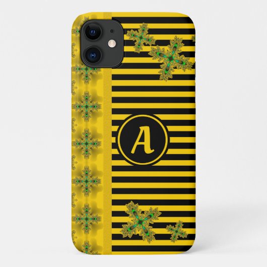 Artdeco-Blume im Retro-Stil mit Monogramm Case-Mate iPhone Hülle (Rückseite)