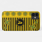 Artdeco-Blume im Retro-Stil mit Monogramm Case-Mate iPhone Hülle (Rückseite (Horizontal))