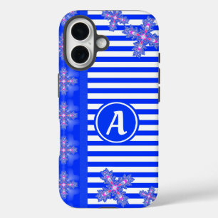 Artdeco-Blume im Retro-Stil mit Monogramm iPhone 16 Hülle