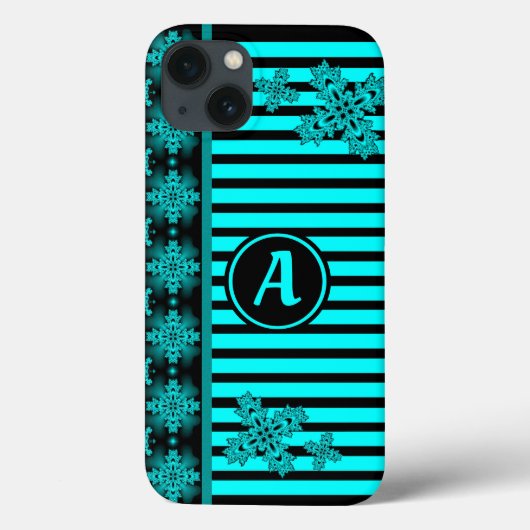 Artdeco-Blume im Retro-Stil mit Monogramm Case-Mate iPhone Hülle (Rückseite)