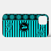 Artdeco-Blume im Retro-Stil mit Monogramm Case-Mate iPhone Hülle (Rückseite (Horizontal))