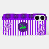 Artdeco-Blume im Retro-Stil mit Monogramm Case-Mate iPhone Hülle (Rückseite (Horizontal))