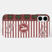 Artdeco-Blume im Retro-Stil mit Monogramm Case-Mate iPhone Hülle (Rückseite (Horizontal))