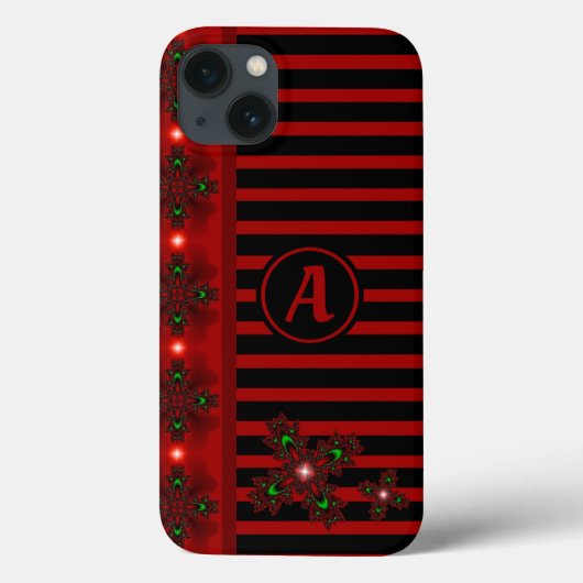 Artdeco-Blume im Retro-Stil mit Monogramm Case-Mate iPhone Hülle (Rückseite)