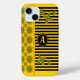 Artdeco-Blume im Retro-Stil mit Monogramm Case-Mate iPhone Hülle