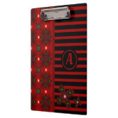 Artdeco-Blume im Retro-Stil mit Monogramm Klemmbrett (Links)