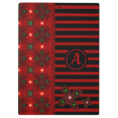 Artdeco-Blume im Retro-Stil mit Monogramm Klemmbrett (Rückseite)