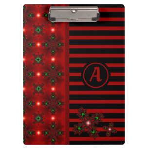 Artdeco-Blume im Retro-Stil mit Monogramm Klemmbrett