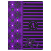 Artdeco-Blume im Retro-Stil mit Monogramm Klemmbrett (Rückseite)