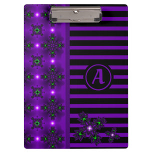 Artdeco-Blume im Retro-Stil mit Monogramm Klemmbrett