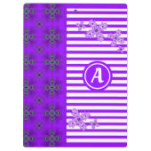 Artdeco-Blume im Retro-Stil mit Monogramm Klemmbrett (Rückseite)