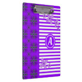 Artdeco-Blume im Retro-Stil mit Monogramm Klemmbrett (Rechts)