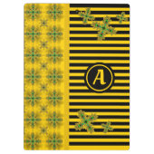 Artdeco-Blume im Retro-Stil mit Monogramm Klemmbrett (Rückseite)