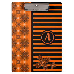 Artdeco-Blume im Retro-Stil mit Monogramm Klemmbrett