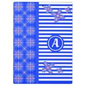 Artdeco-Blume im Retro-Stil mit Monogramm Klemmbrett (Rückseite)