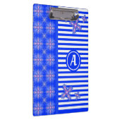 Artdeco-Blume im Retro-Stil mit Monogramm Klemmbrett (Rechts)
