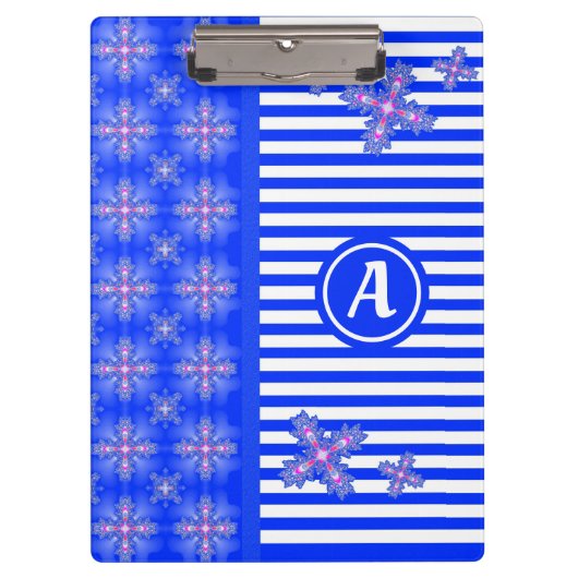 Artdeco-Blume im Retro-Stil mit Monogramm Klemmbrett (Vorderseite)