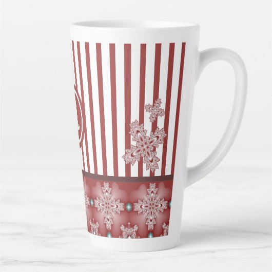 Artdeco-Blume im Retro-Stil mit Monogramm Milchtasse (Rechts)