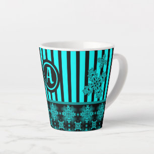 Artdeco-Blume im Retro-Stil mit Monogramm Milchtasse
