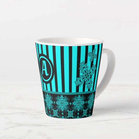 Artdeco-Blume im Retro-Stil mit Monogramm Milchtasse (Rechte Ecke)