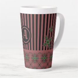 Artdeco-Blume im Retro-Stil mit Monogramm Milchtasse
