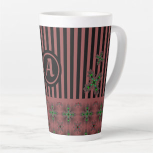 Artdeco-Blume im Retro-Stil mit Monogramm Milchtasse