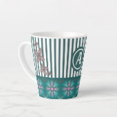 Artdeco-Blume im Retro-Stil mit Monogramm Milchtasse (Linke Ecke)