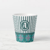 Artdeco-Blume im Retro-Stil mit Monogramm Milchtasse (Vorderseite)