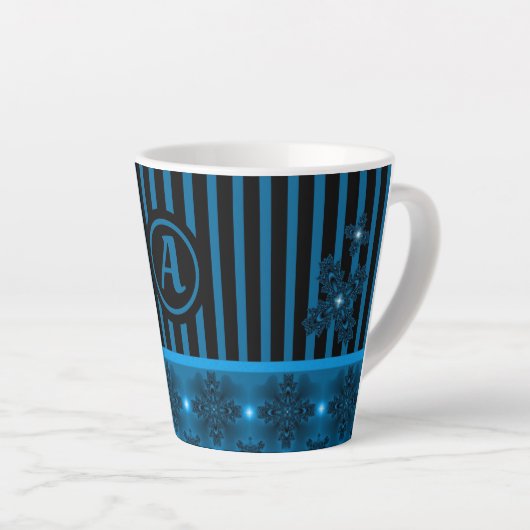 Artdeco-Blume im Retro-Stil mit Monogramm Milchtasse (Rechte Ecke)