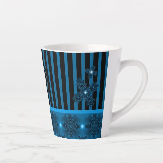 Artdeco-Blume im Retro-Stil mit Monogramm Milchtasse (Rechts)