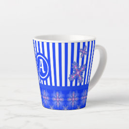 Artdeco-Blume im Retro-Stil mit Monogramm Milchtasse