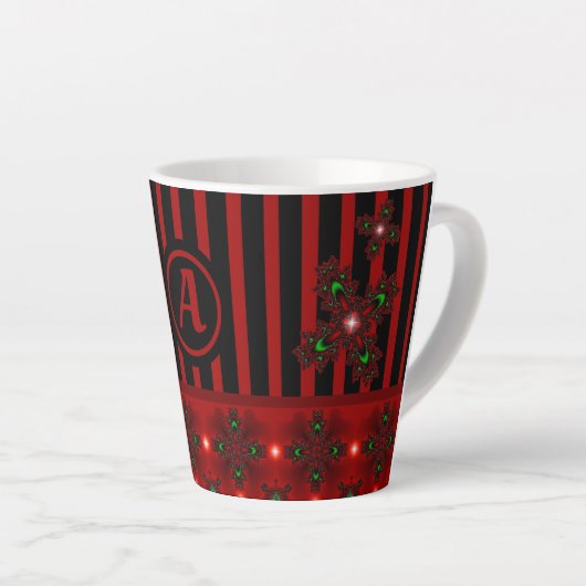 Artdeco-Blume im Retro-Stil mit Monogramm Milchtasse (Rechte Ecke)