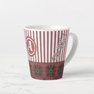 Artdeco-Blume im Retro-Stil mit Monogramm Milchtasse