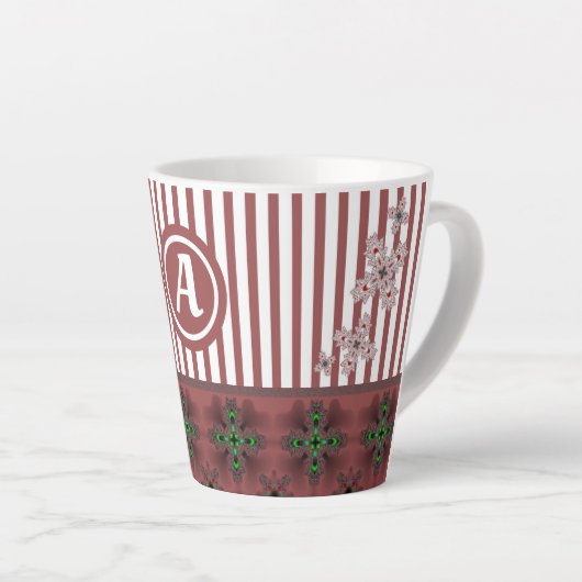 Artdeco-Blume im Retro-Stil mit Monogramm Milchtasse (Rechte Ecke)