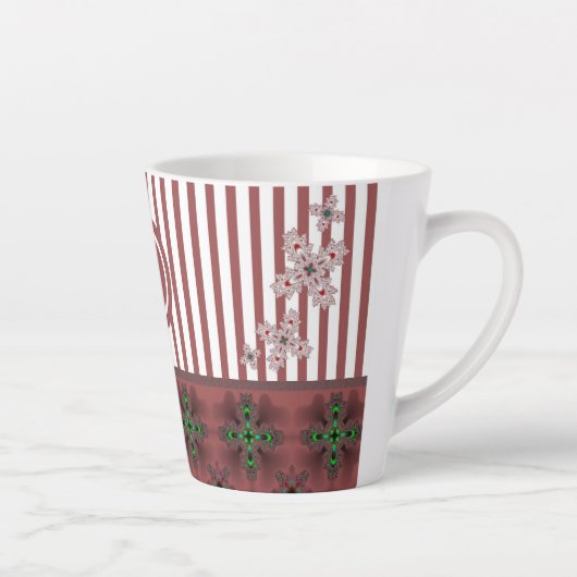 Artdeco-Blume im Retro-Stil mit Monogramm Milchtasse (Rechts)