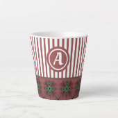 Artdeco-Blume im Retro-Stil mit Monogramm Milchtasse (Vorderseite)