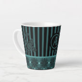 Artdeco-Blume im Retro-Stil mit Monogramm Milchtasse (Linke Ecke)