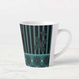Artdeco-Blume im Retro-Stil mit Monogramm Milchtasse